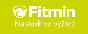 bílé logo Fitmin v zeleném poli